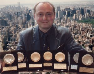 Tim collecting medals in New York
