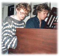 William at the piano